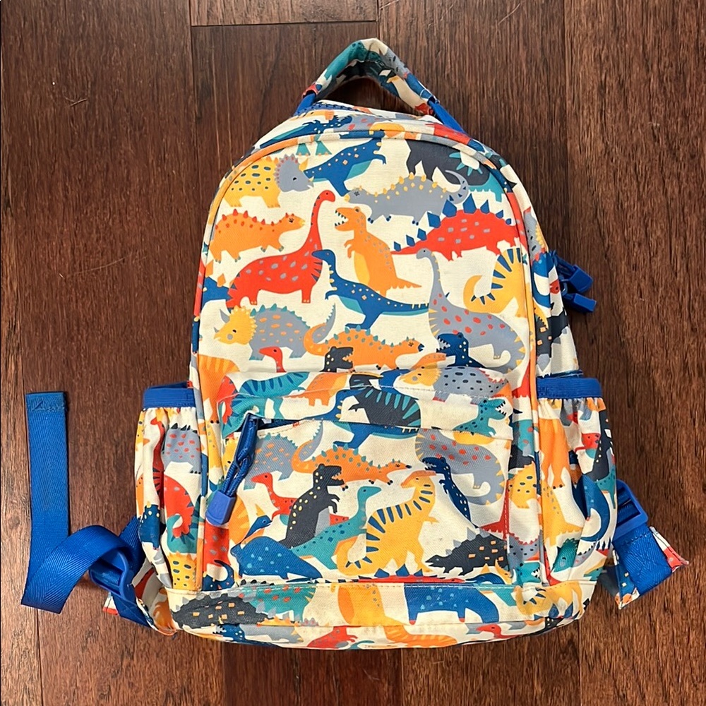 Crate&Barrel Kids Backpack with Dinosaur Design - Blue and Orange